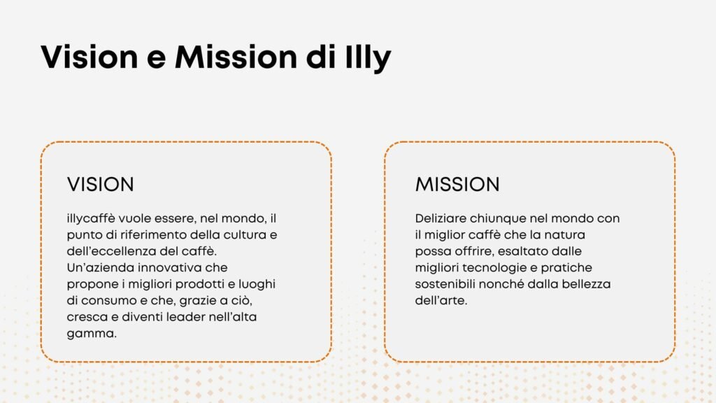 Esempio di vision e mission: Illy